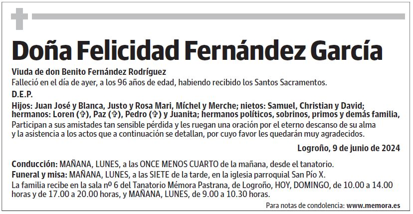 Doña Felicidad Fernández García