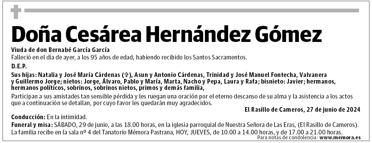 Doña Cesárea Hernández Gómez