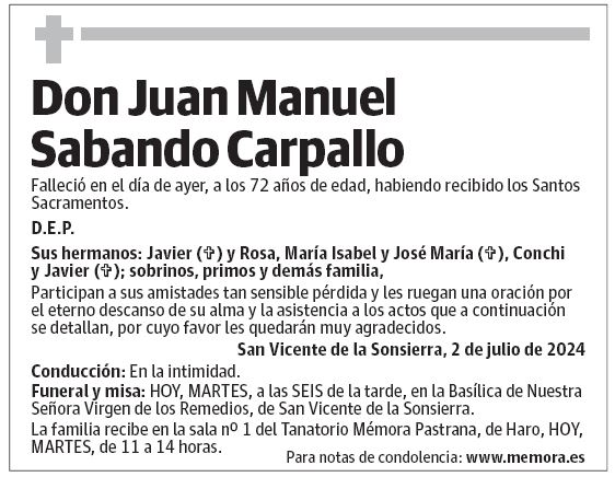 Don Juan Manuel Sabando Carpallo