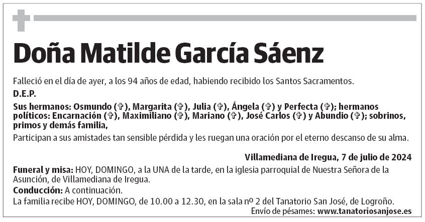Doña Matilde García Sáenz