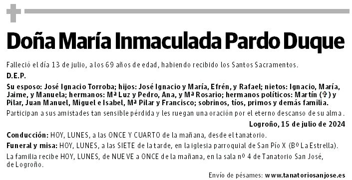 Doña María Inmaculada Pardo Duque