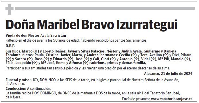 Doña Maribel Bravo Izurrategui