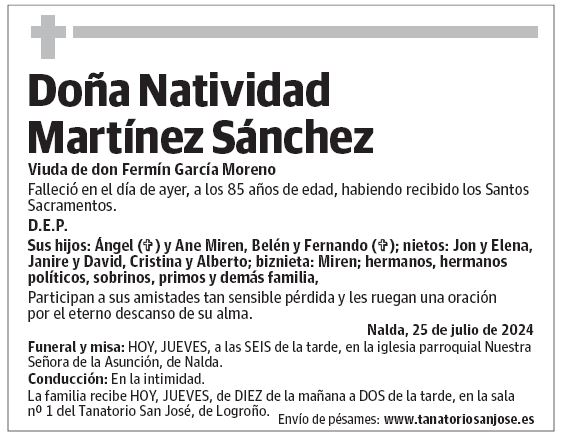 Doña Natividad Martínez Sánchez