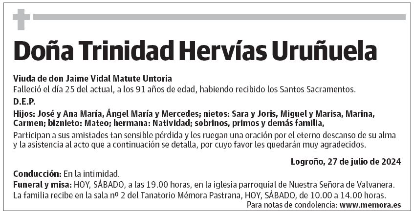 Doña Trinidad Hervías Uruñuela