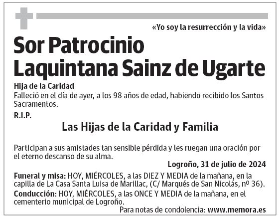 Sor Patrocinio Laquintana Sainz de Ugarte