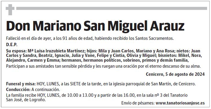 Don Mariano San Miguel Arauz