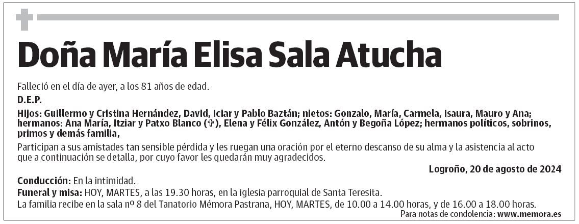 Doña María Elisa Sala Atucha