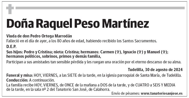 Doña Raquel Peso Martínez