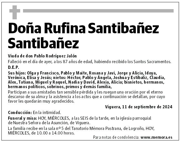 Doña Rufina Santibañez Santibañez