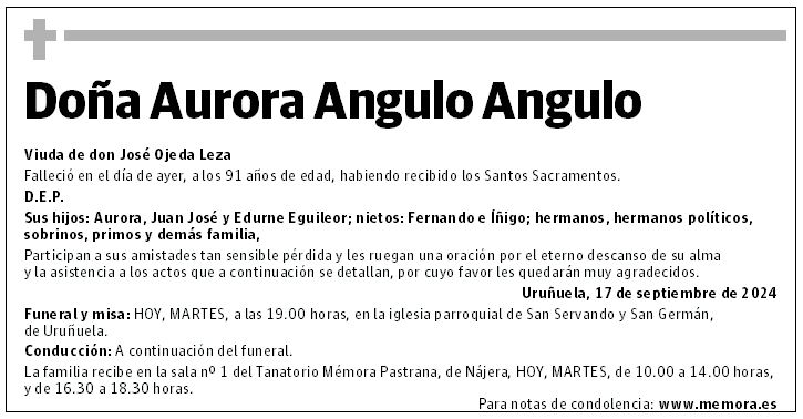 Doña Aurora Angulo Angulo