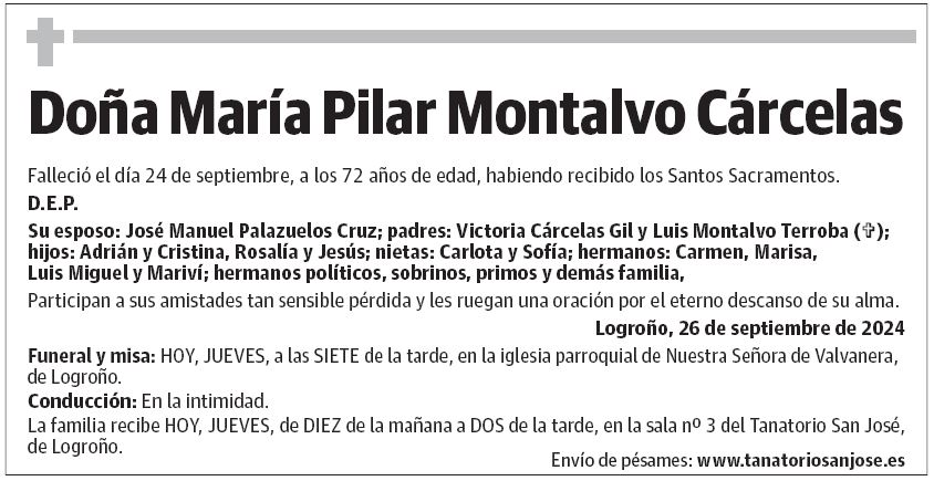 Doña María Pilar Montalvo Cárcelas