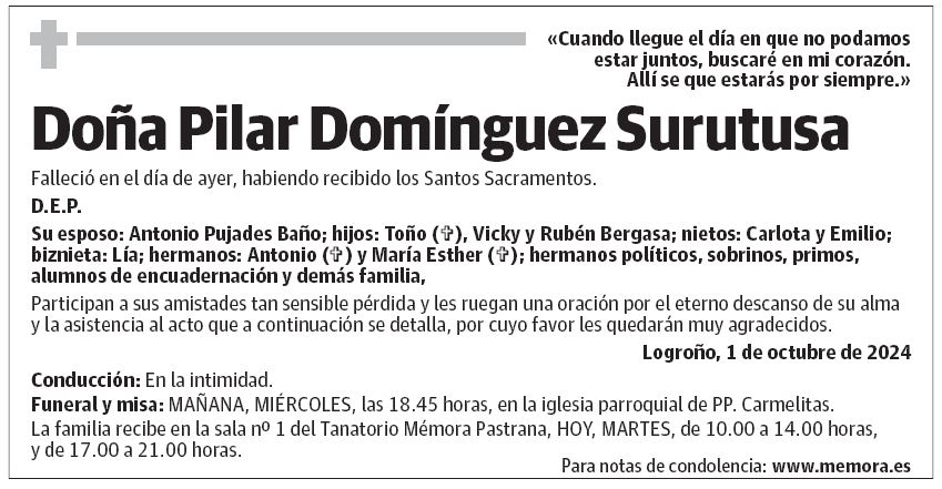 Doña Pilar Domínguez Surutusa