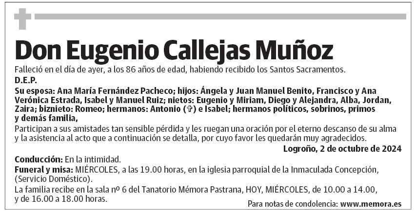 Don Eugenio Callejas Muñoz