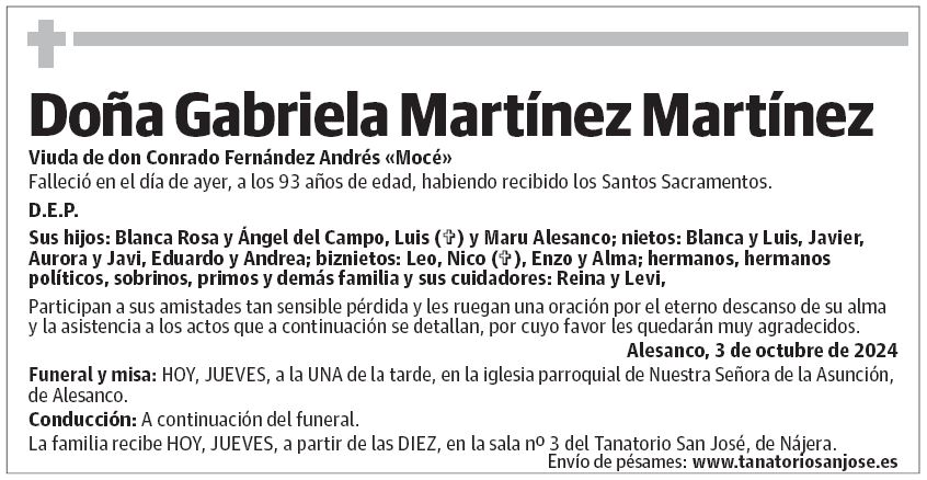 Doña Gabriela Martínez Martínez
