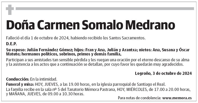 Doña Carmen Somalo Medrano