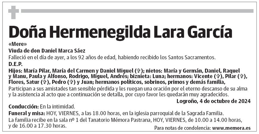 Doña Hermenegilda Lara García