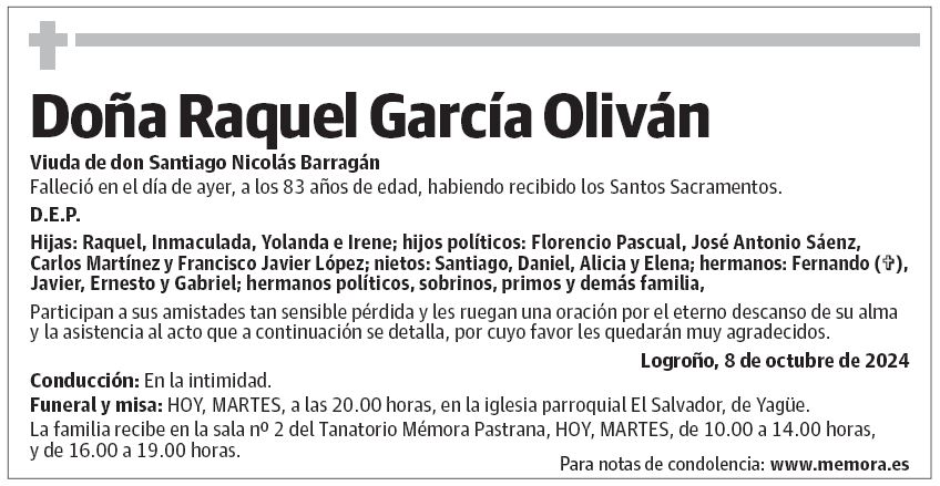 Doña Raquel García Oliván
