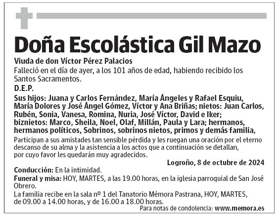 Doña Escolástica Gil Mazo
