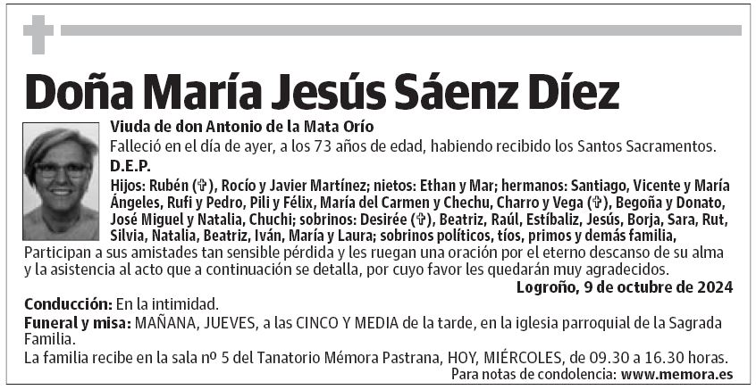 Doña María Jesús Sáenz Díez
