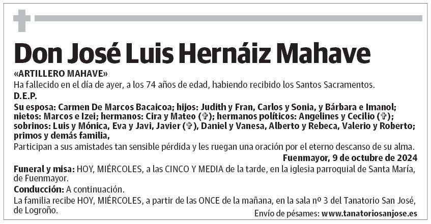 Don José Luis Hernáiz Mahave
