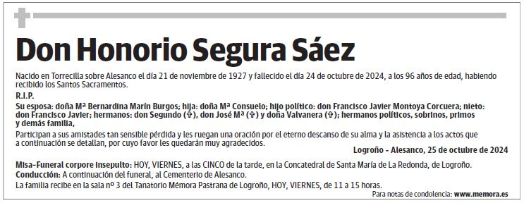 Don Honorio Segura Sáez