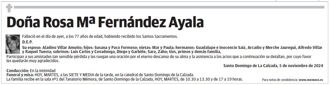 Doña Rosa Mª Fernández Ayala