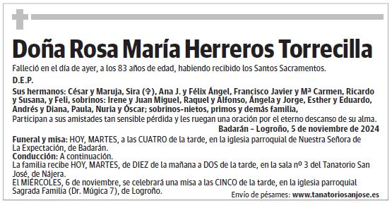 Doña Rosa María Herreros Torrecilla