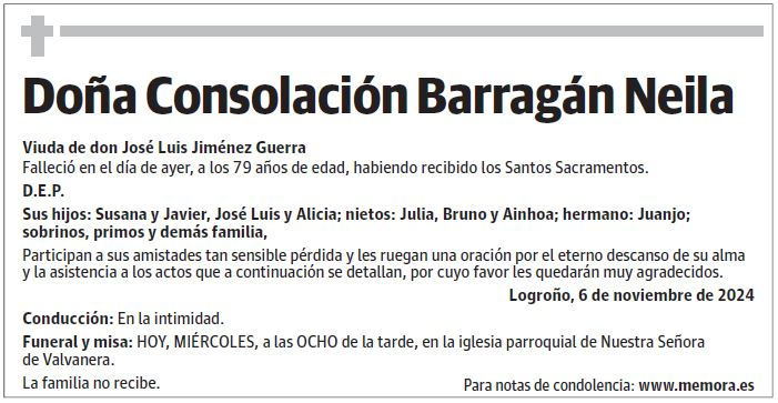 Doña Consolación Barragán Neila