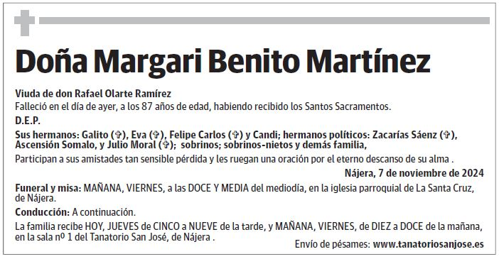 Doña Margari Benito Martínez