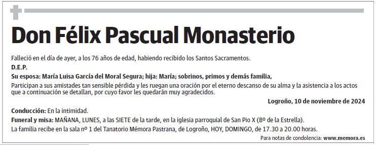 Don Félix Pascual Monasterio