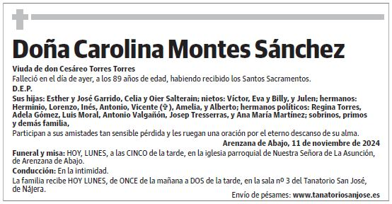 Doña Carolina Montes Sánchez