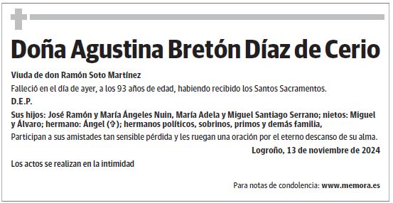 Doña Agustina Bretón Díaz de Cerio