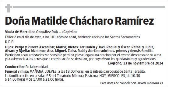 Doña Matilde Chácharo Ramírez