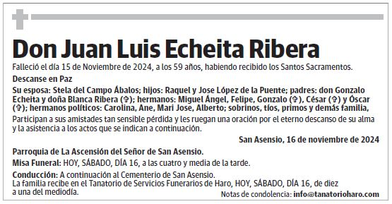 Don Juan Luis Echeita Ribera