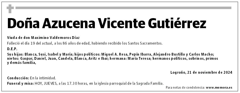 Doña Azucena Vicente Gutiérrez