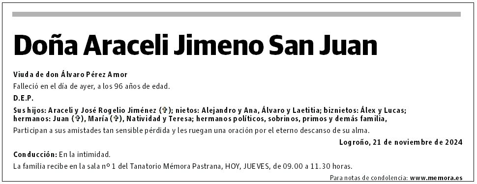 Doña Araceli Jimeno San Juan
