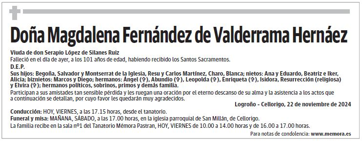 Doña Magdalena Fernández de Valderrama Hernáez
