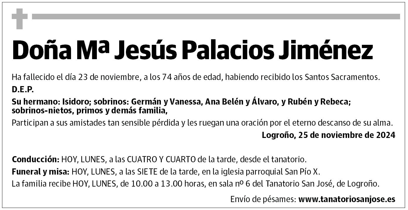 Doña Mª Jesús Palacios Jiménez