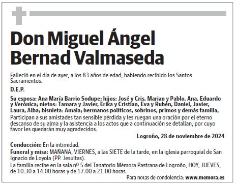 Don Miguel Ángel Bernad Valmaseda