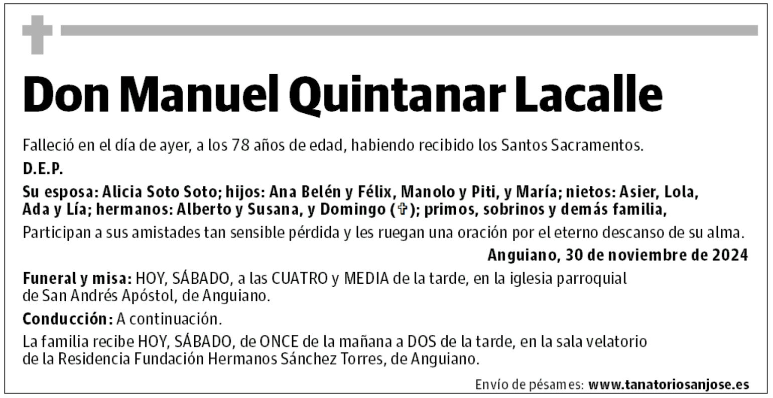 Don Manuel Quintanar Lacalle