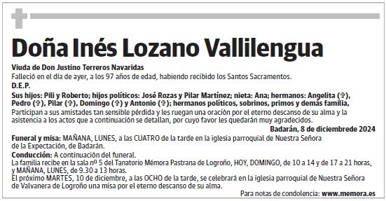 Doña Inés Lozano Vallilengua