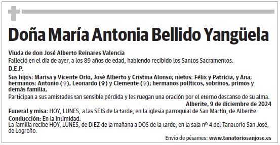 Doña María Antonia Bellido Yangüela