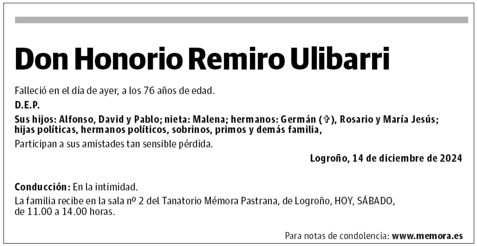 Don Honorio Remiro Ulibarri