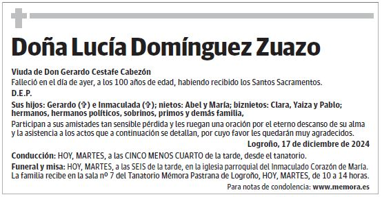 Doña Lucía Domínguez Zuazo