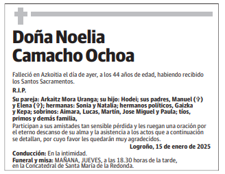 Doña Noelia Camacho Ochoa