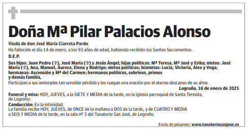 Doña Mª Pilar Palacios Alonso
