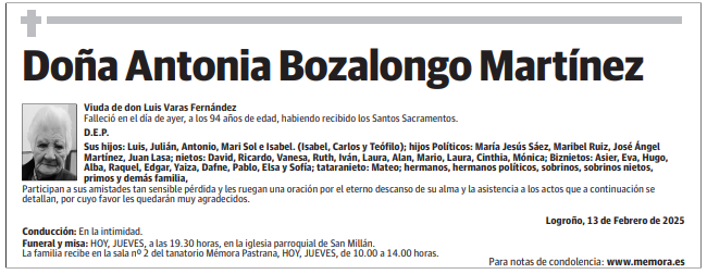 Doña Antonia Bozalongo Martínez