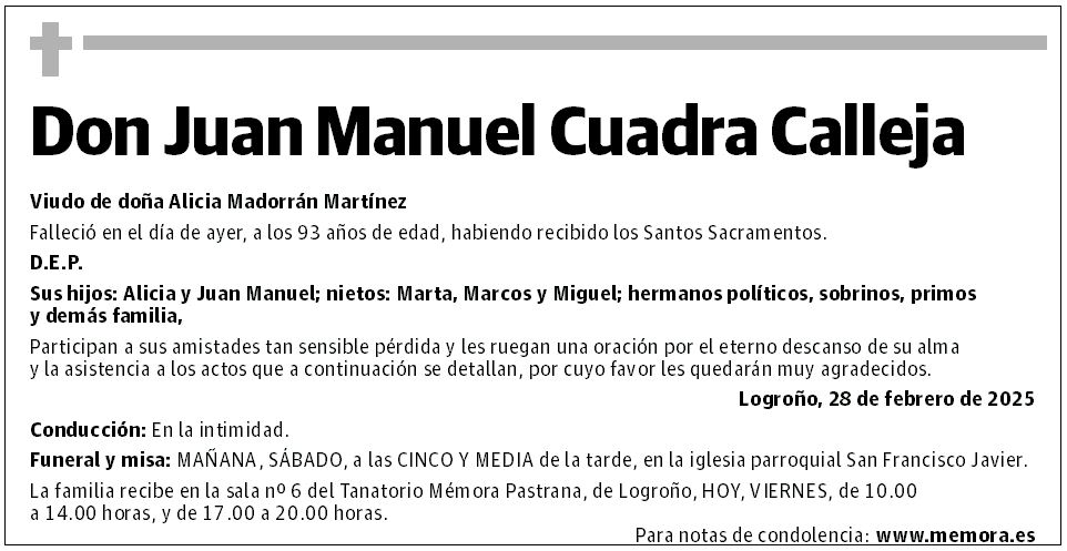 Don Juan Manuel Cuadra Calleja