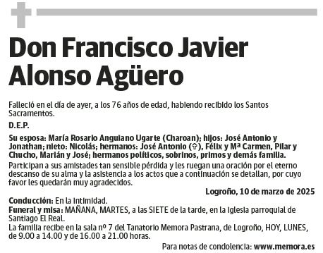 Don Francisco Javier Alonso Agüero