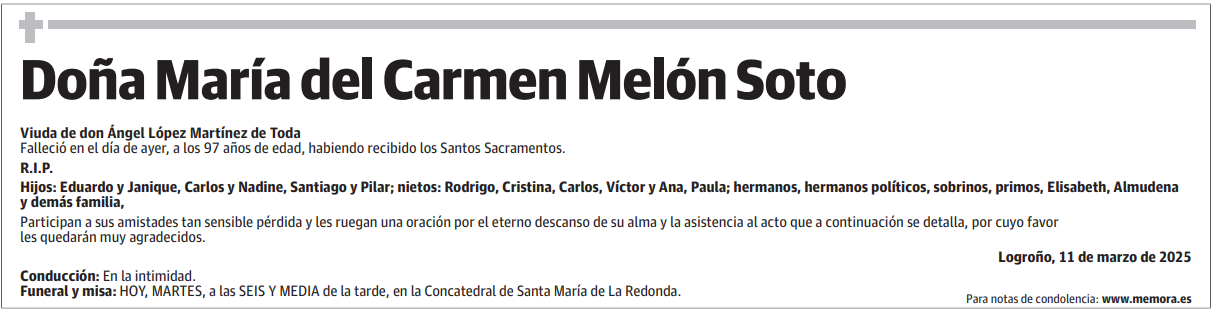 Doña María del Carmen Melón Soto